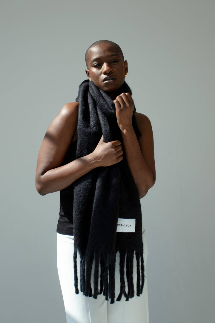 The Reykjavik Scarf - 100% Recycled - Black - AW23