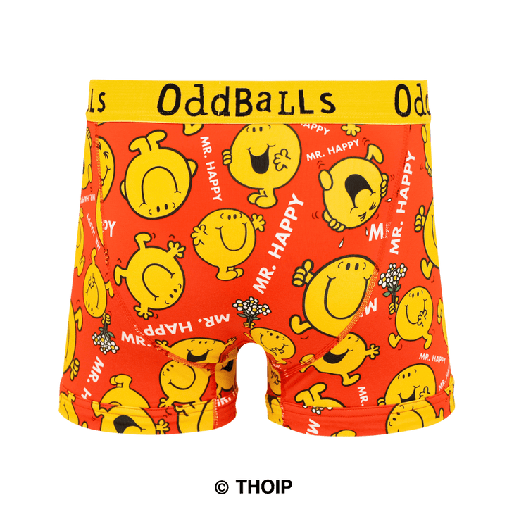 Mr Happy  - Mr Men - Mens Cotton Boxer Shorts: Medium