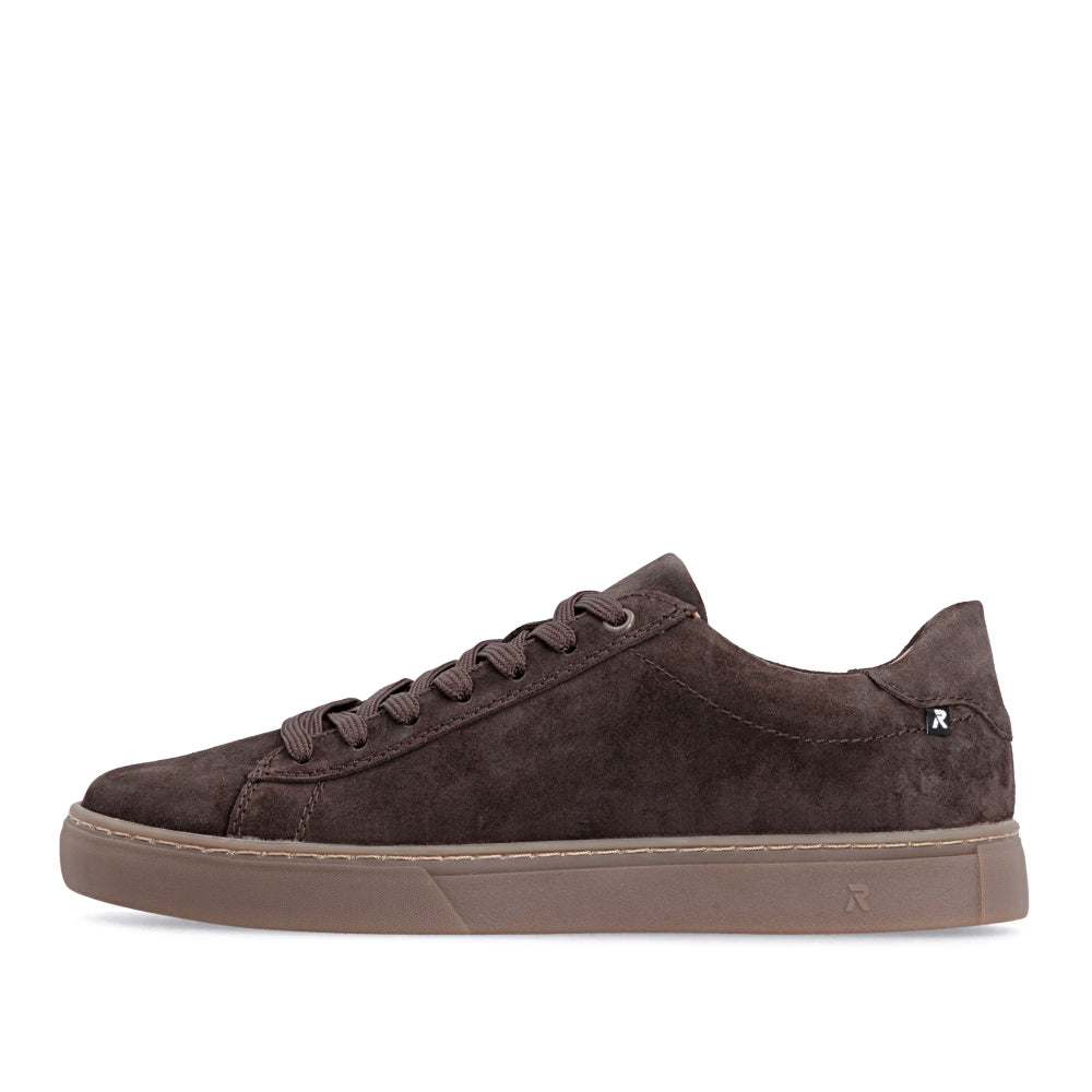 Rieker Men's Brown Leather Lace-Up Trainers U0701-25