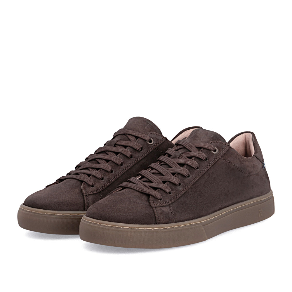 Rieker Men's Brown Leather Lace-Up Trainers U0701-25