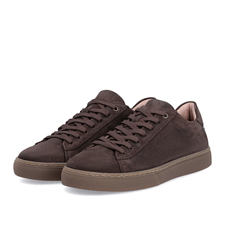 Rieker Men's Brown Leather Lace-Up Trainers U0701-25
