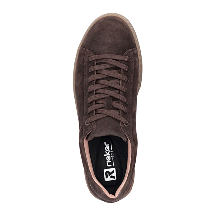 Rieker Men's Brown Leather Lace-Up Trainers U0701-25