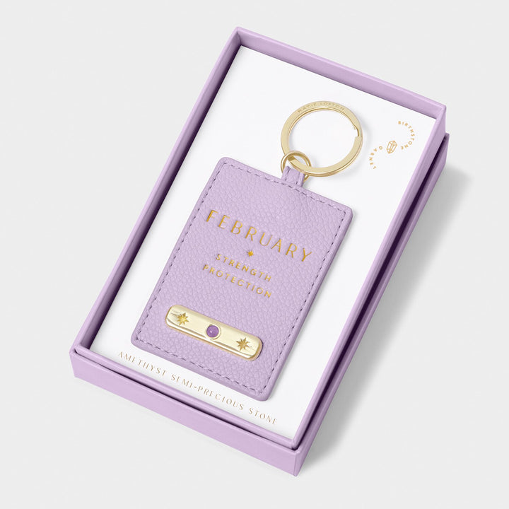 BIRTHSTONE KEYRING FEBRUARY LILAC