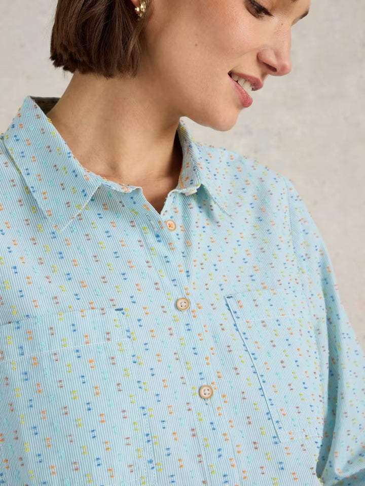 GREEN MULTI SOPHIE ORGANIC COTTON SHIRT