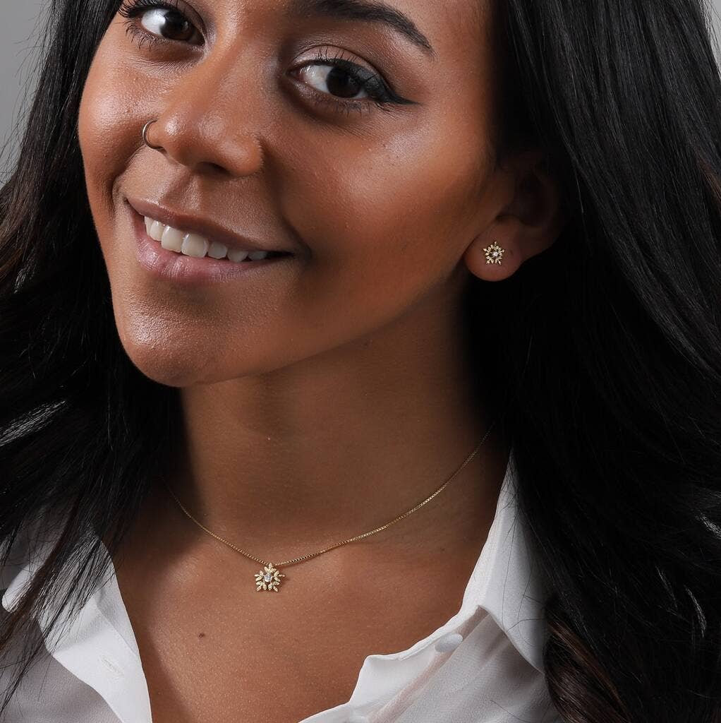 XT002 'LET IT SNOW' Snowflake earrings: Silver