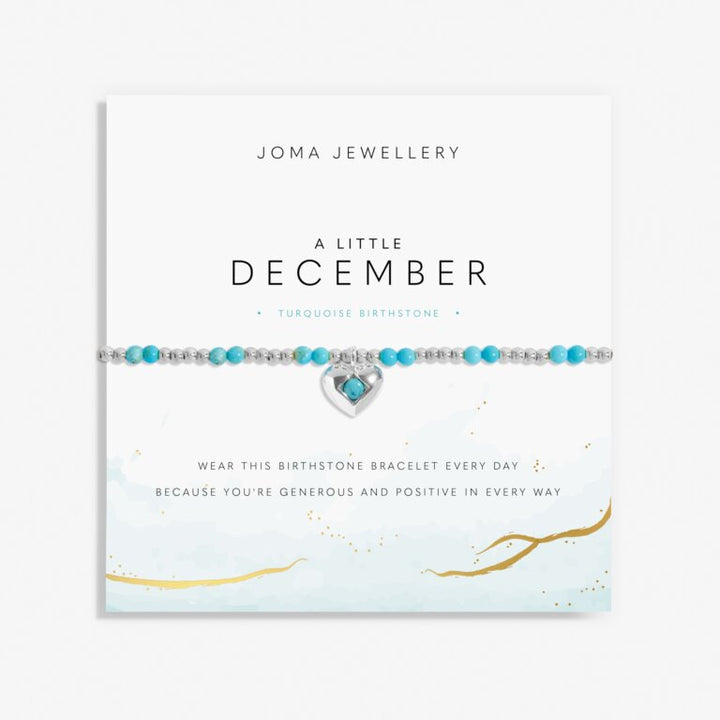 A LITTLE DECEMBER TURQUOISE BIRTHSTONE SILVER PLATED BRACELET