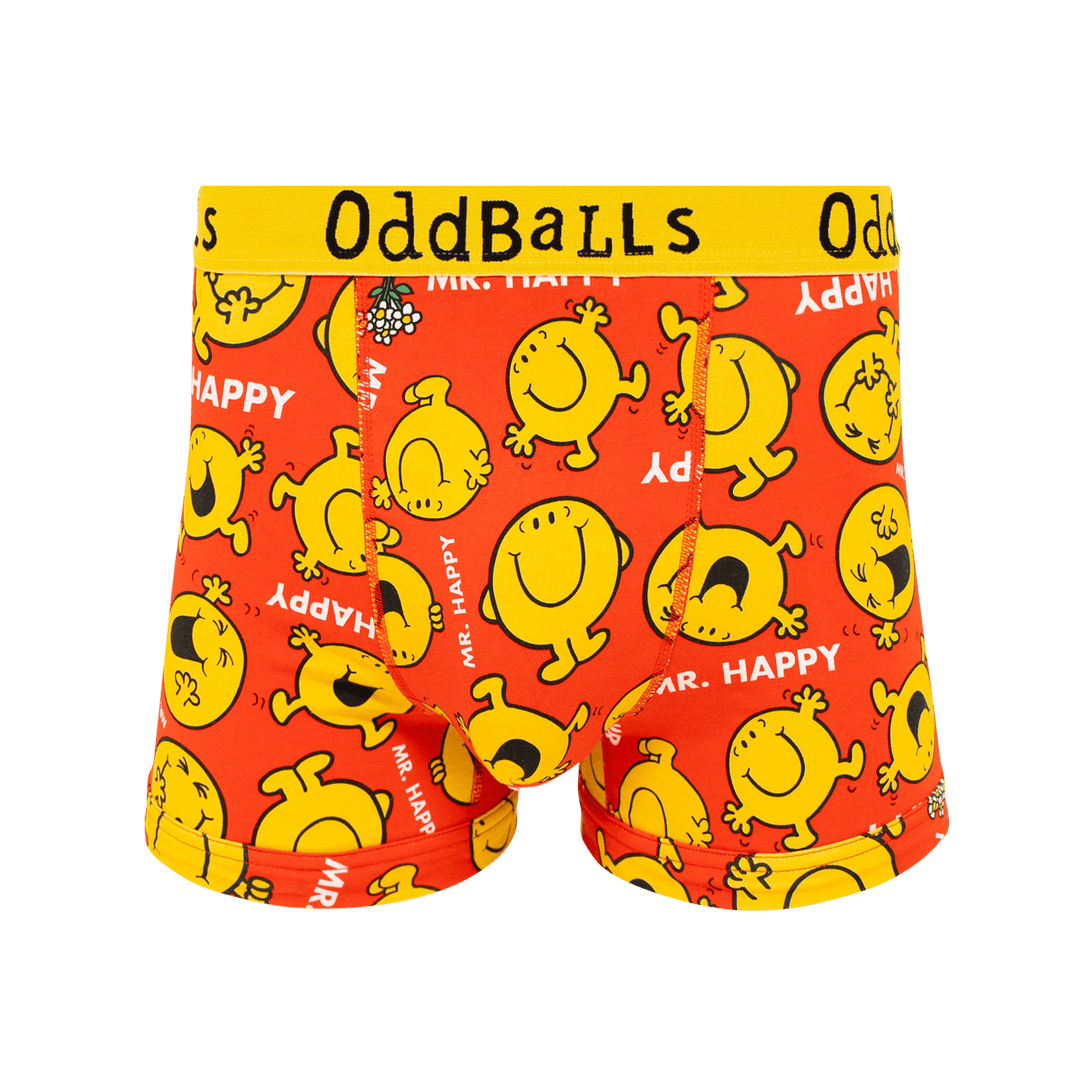 Mr Happy  - Mr Men - Mens Cotton Boxer Shorts: Medium