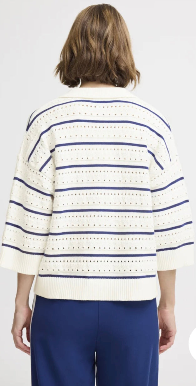 MARSHMALLOW MIX MADALENA POLO KNIT TOP