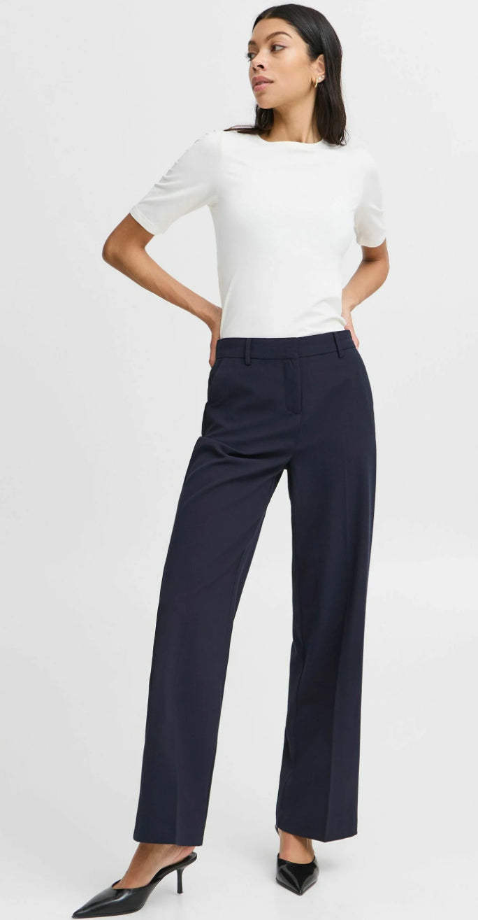 DANTA WIDE LEG TROUSERS CROP COPENHAGEN NIGHT