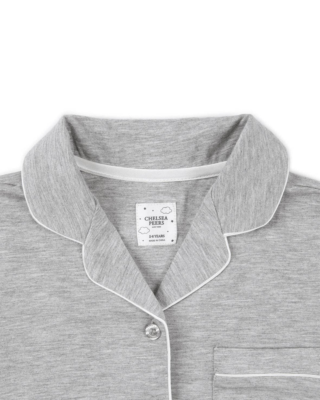 Kids TENCEL™ Modal Long Button Up Pyjama Set - Grey Marl: Grey / 7-8Y
