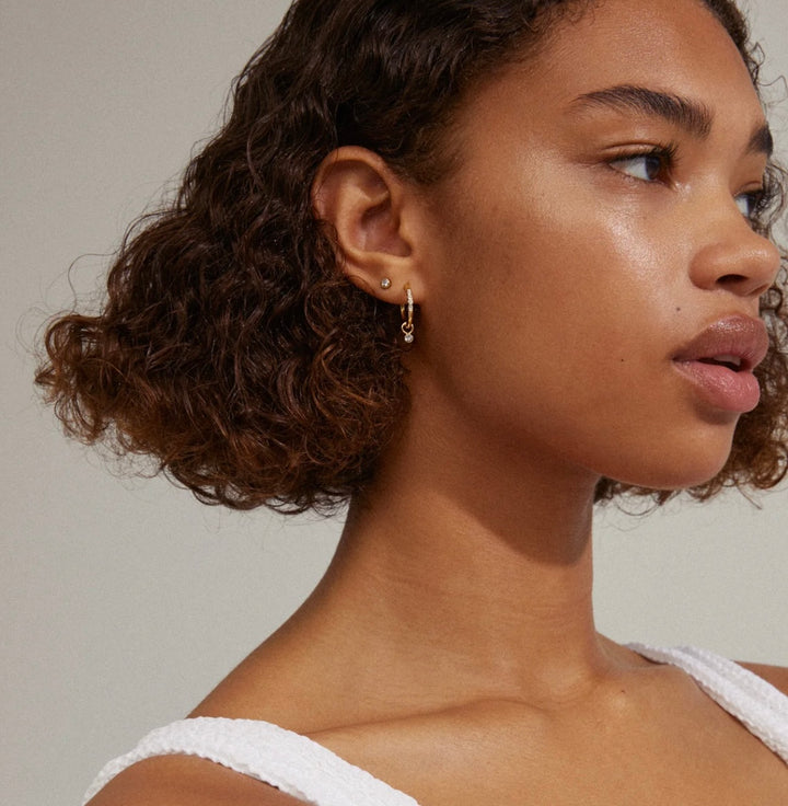 ELNA CRYSTAL EARRINGS 2-IN-1 SET GOLD PLATED