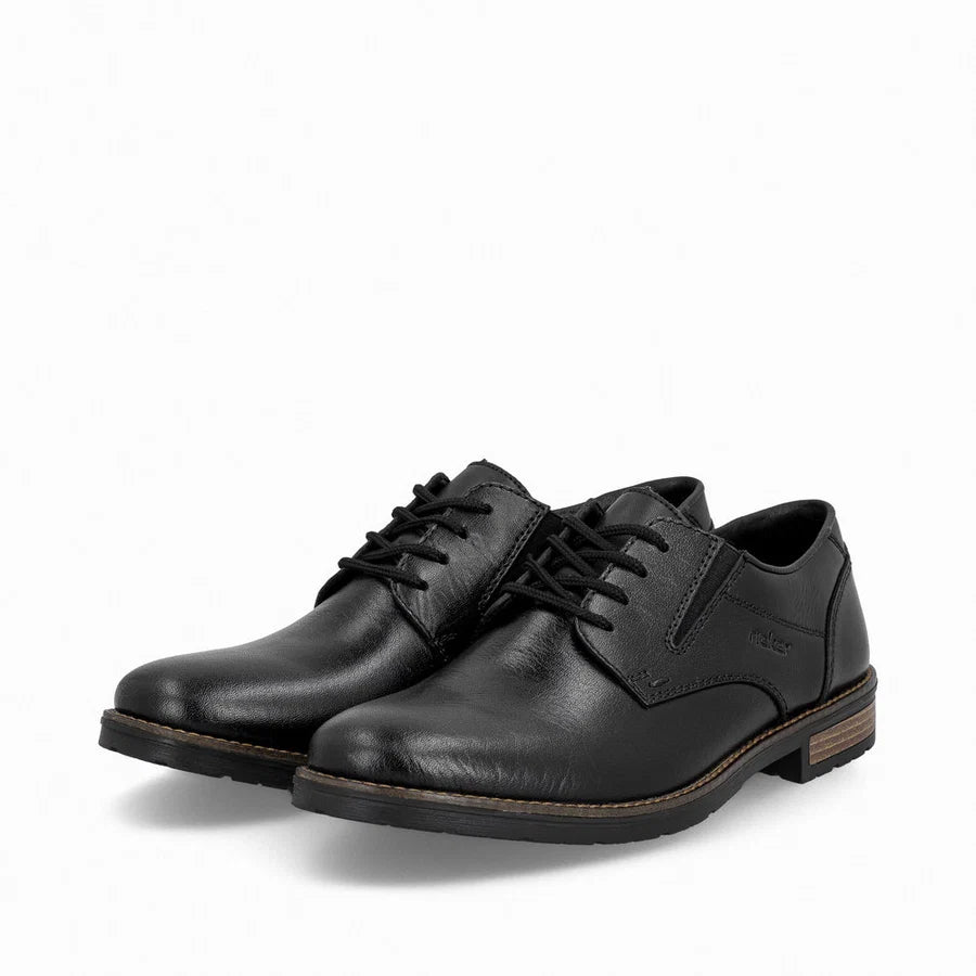 Rieker Men's Black Leather Lace-Up Shoes 14621-00