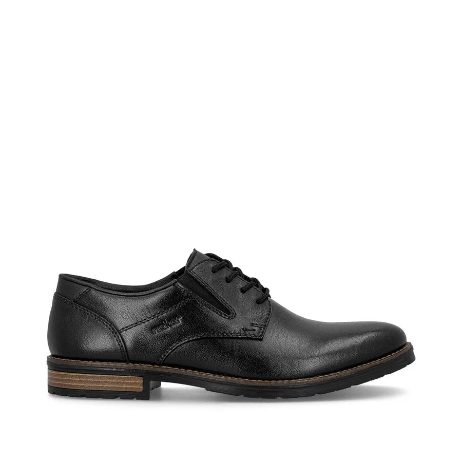 Rieker Men's Black Leather Lace-Up Shoes 14621-00