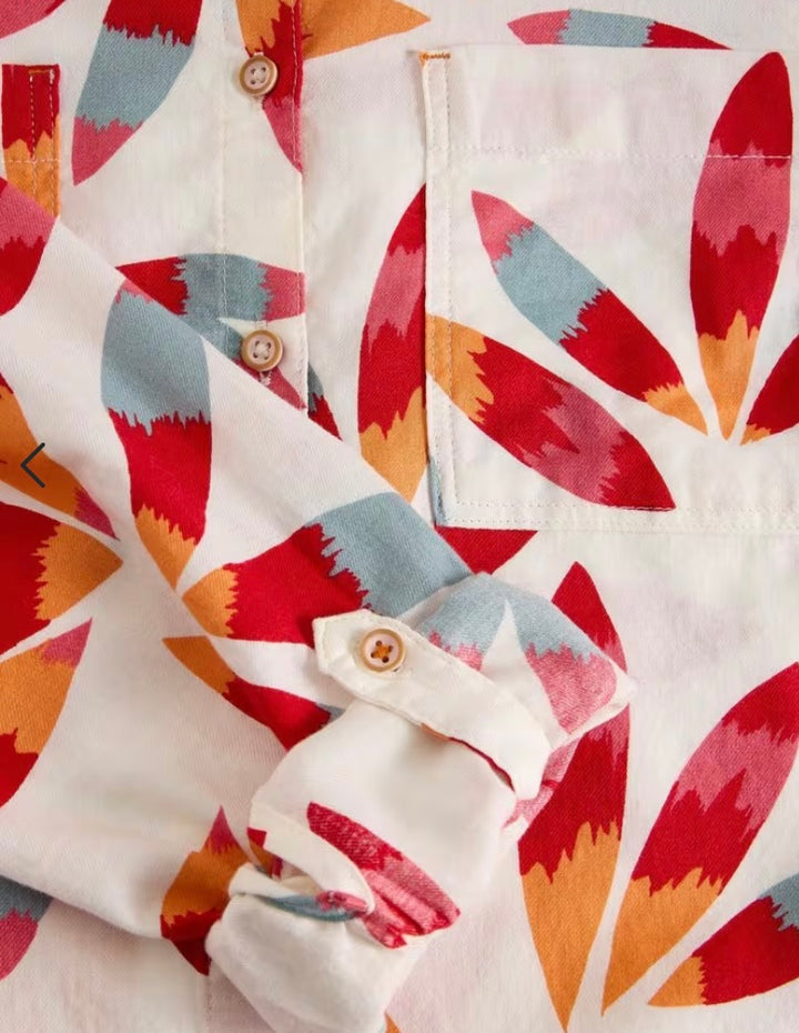 SOPHIE ORGANIC COTTON SHIRT IVORY PRINT