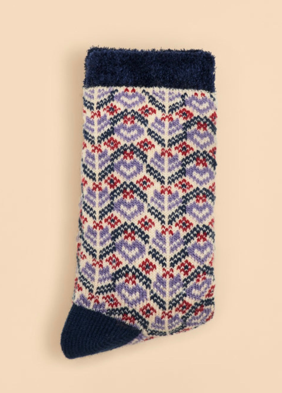 FAIR ISLE CREAM COSY SOCKS