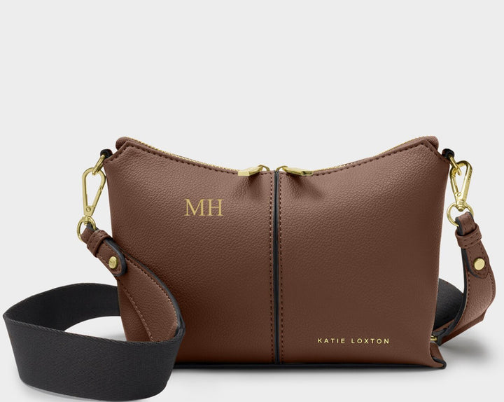 LAILA CANVAS STRAP CROSSBODY BAG| DARK CHOCOLATE