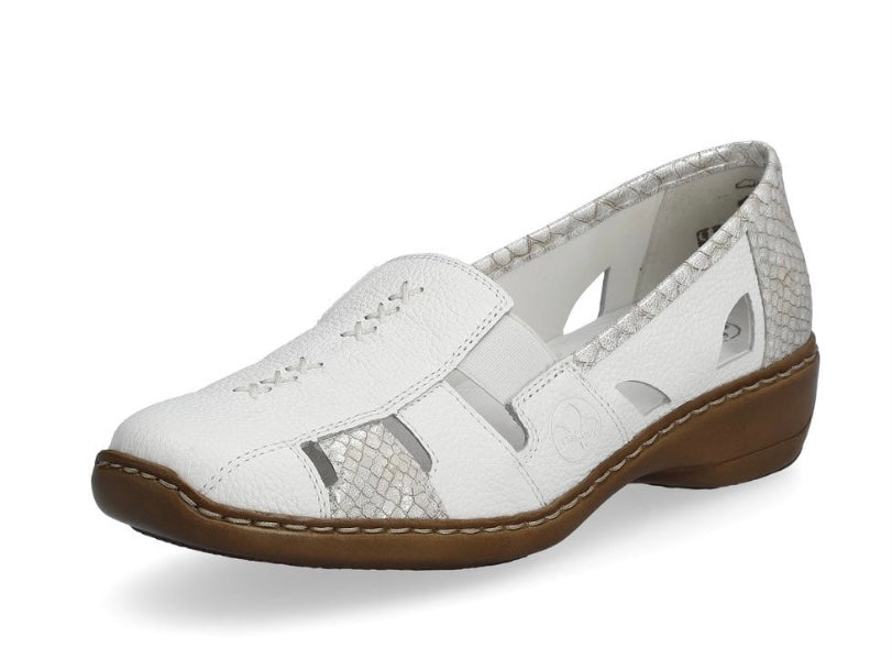 WHITE ELASTICATED SLIP ON SHOE