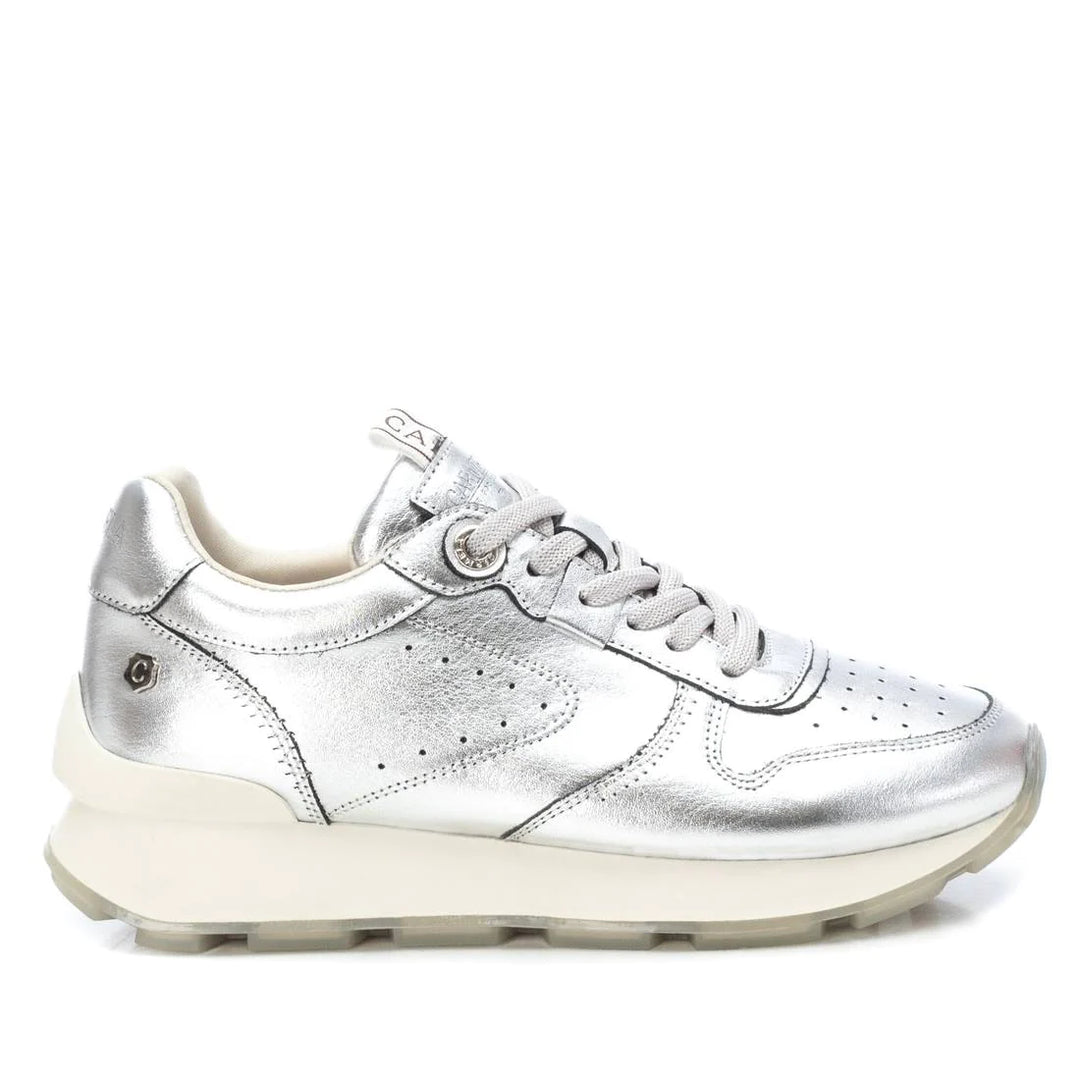 SILVER LEATHER SNEAKERS