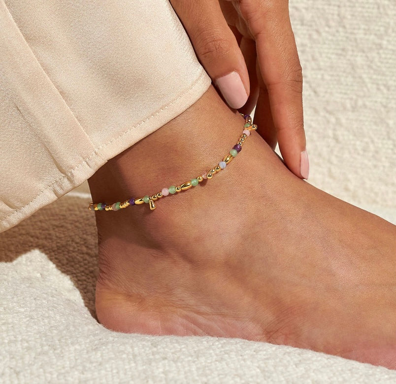 GOLD MULTI STONE ANKLET