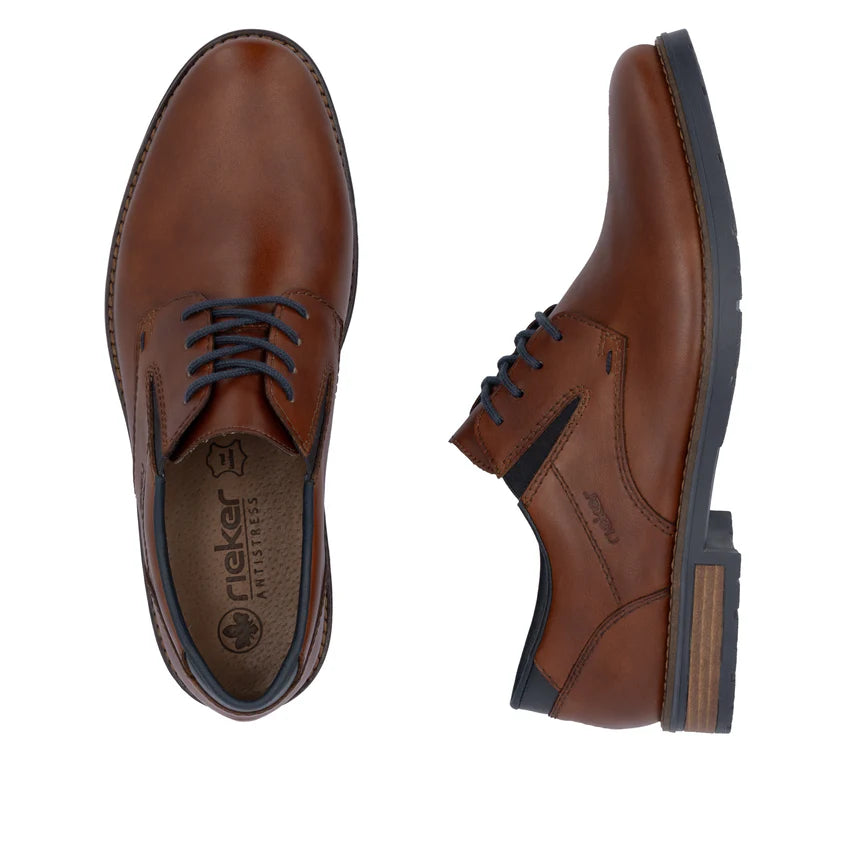 Rieker Men's Brown Leather Lace-Up Shoes 14621-24