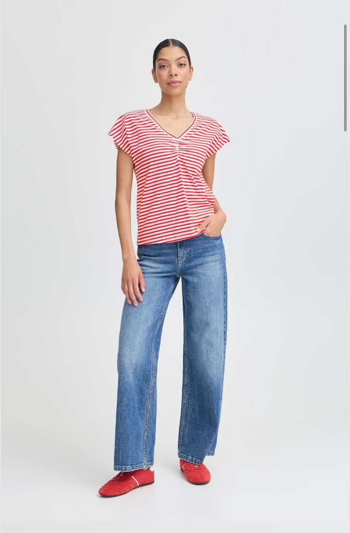 PANDINNA VNECK T-SHIRT PANDINNA FLAME STRIPE MIX