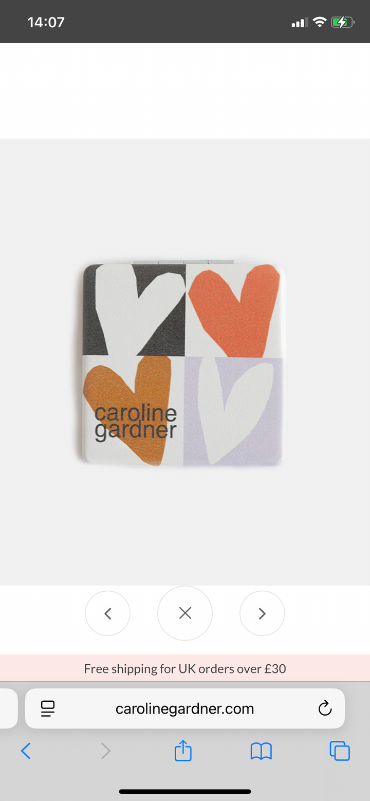 MULTI CHECKMATE HEARTS SQUARE POCKET MIRROR