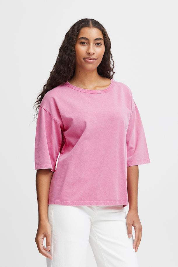 SUPER PINK ROLLO SHORT SLEEVED T-SHIRT