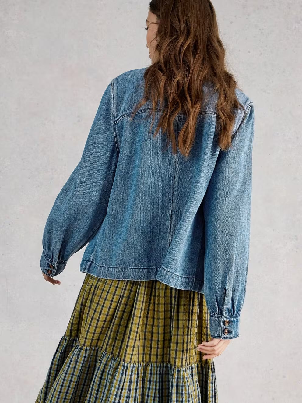 DEMI UTILITY DENIM JACKET MID DENIM