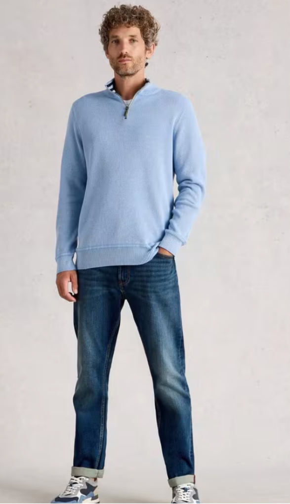 ATTADALE FUNNEL NECK JUMPER LIGHT BLUE