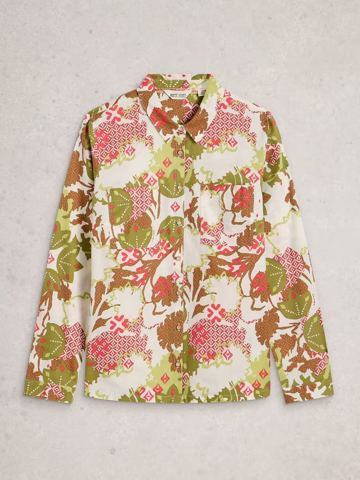 SOPHIE ORGANIC COTTON SHIRT GREEN PRINT