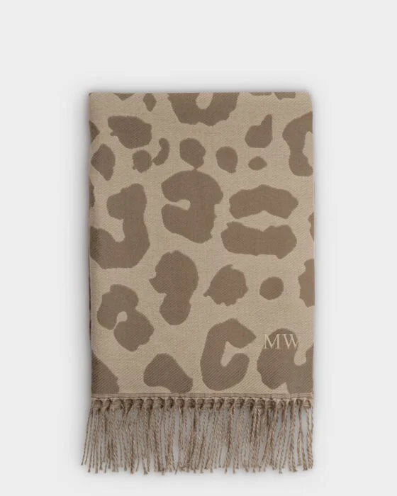 PRINTED BLANKET SCARF LARGE LEOPARD