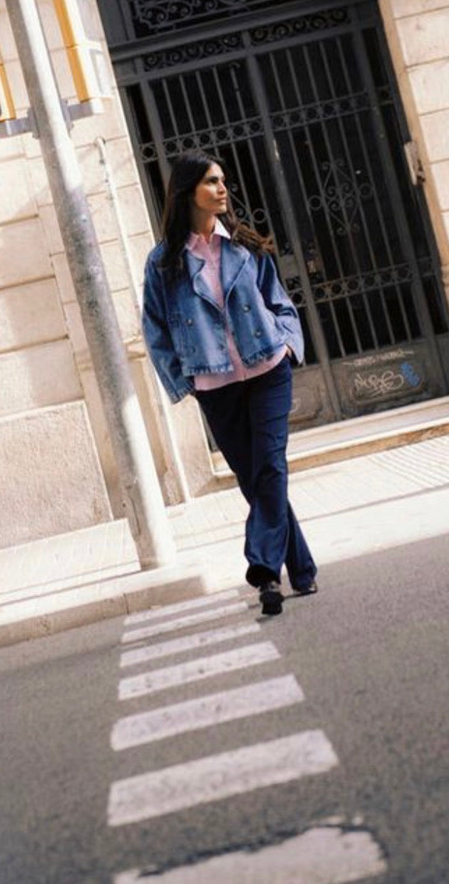 CITAN TRENCH COAT MID BLUE DENIM