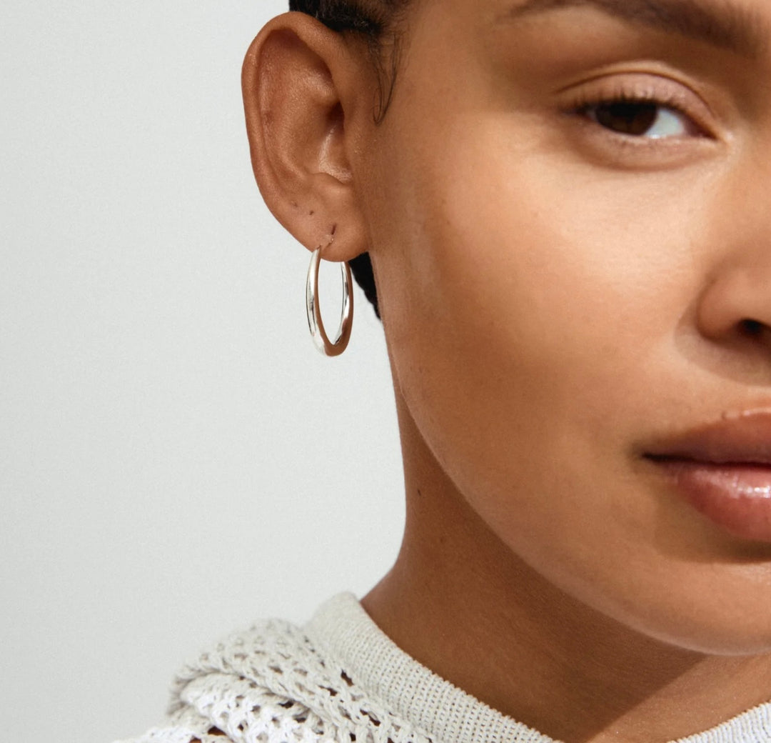 JORUN HOOP EARRINGS SILVER PLATED