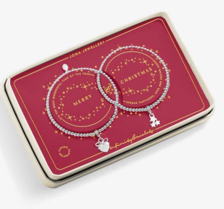 INFINITY BRACELETS MERRY CHRISTMAS SILVER PLATED