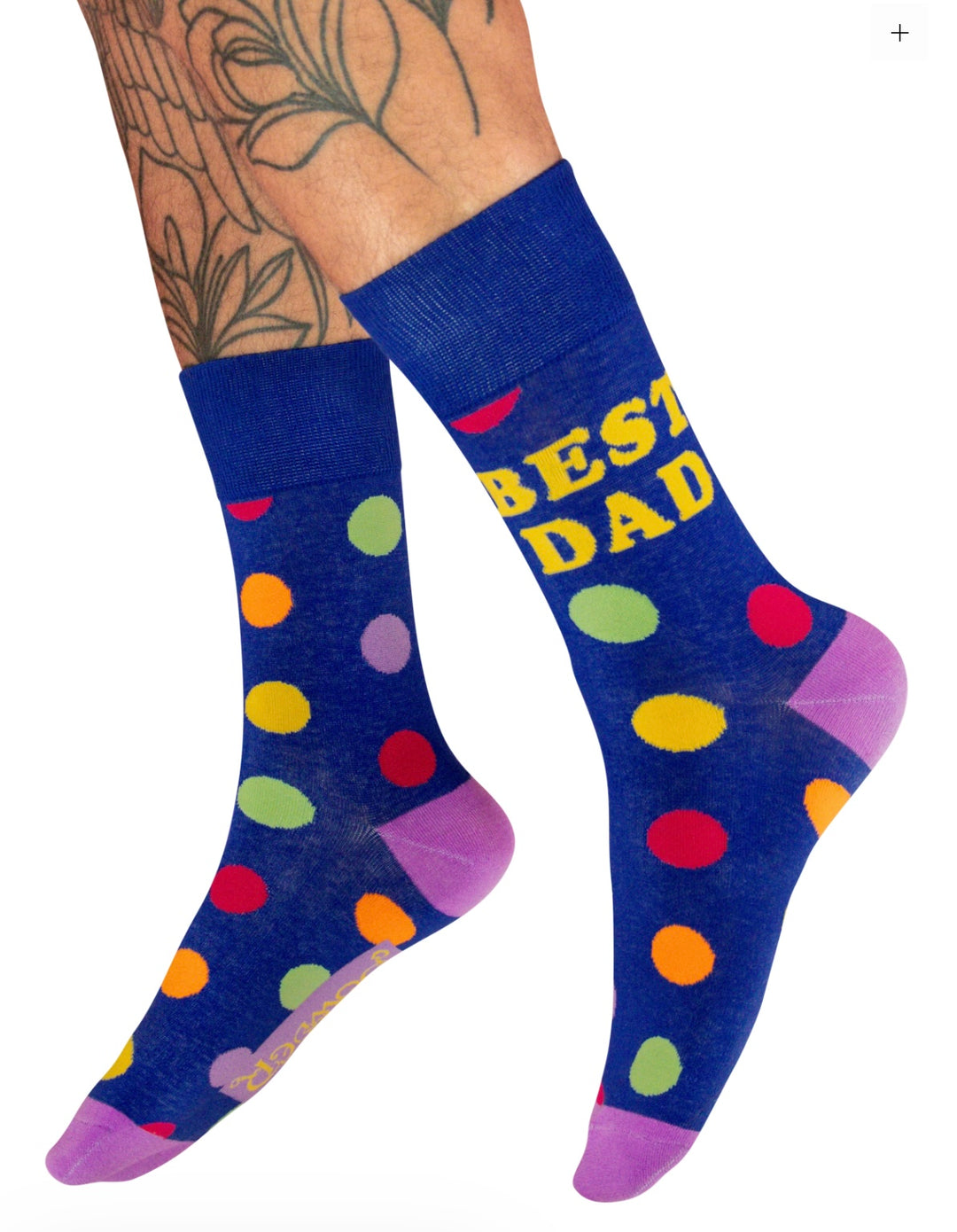 MENS BEST DAD SOCKS POLKA DOT NAVY