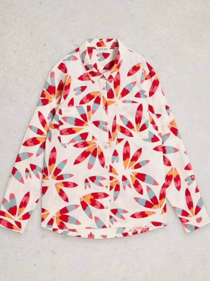 SOPHIE ORGANIC COTTON SHIRT IVORY PRINT