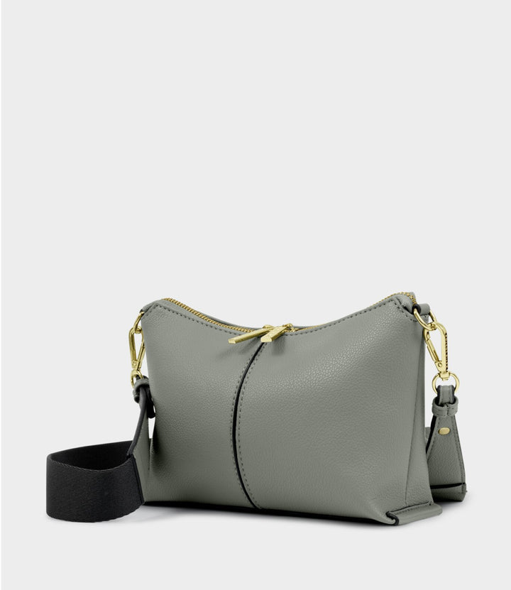 LAILA CANVAS STRAP CROSSBODY BAG| GRAPHITE GREEN
