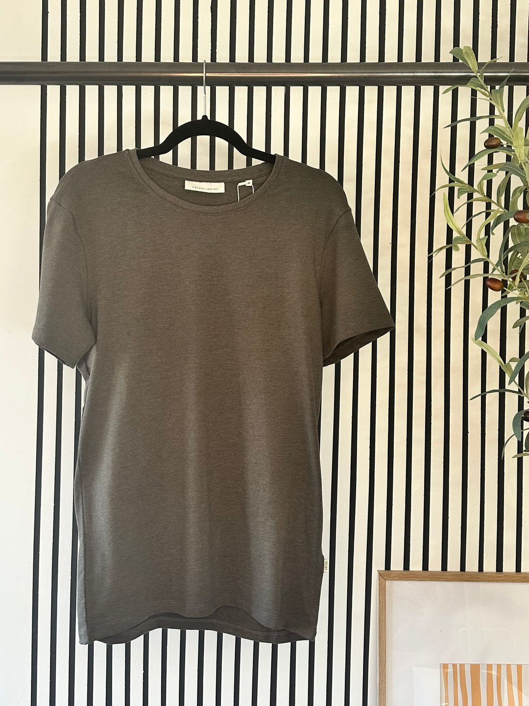 CHARCOAL DAVID CREW NECK T-SHIRT