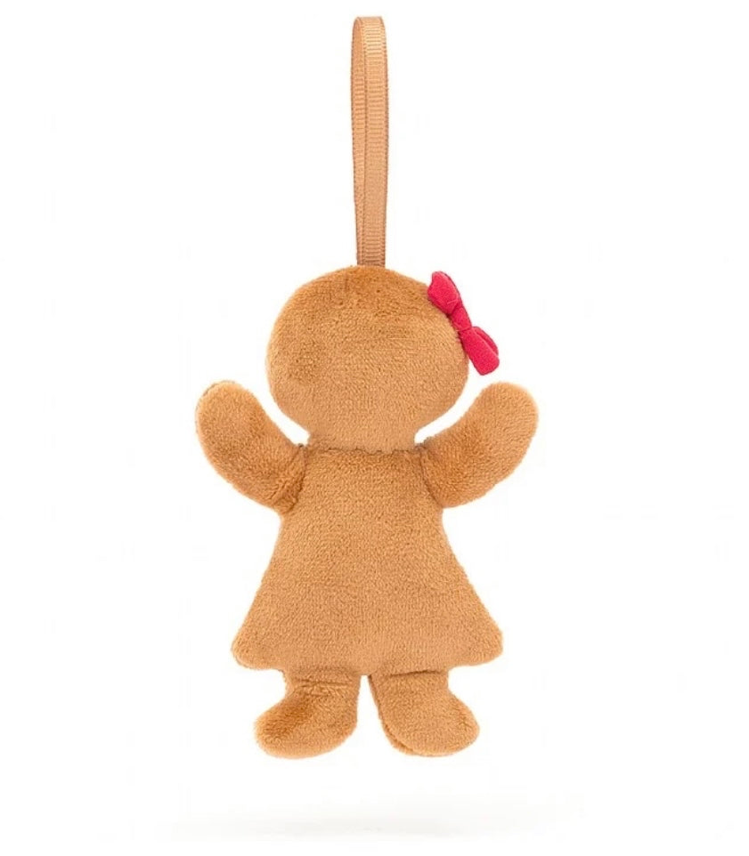 FESTIVE FOLLY GINGERBREAD RUBY DECORATION