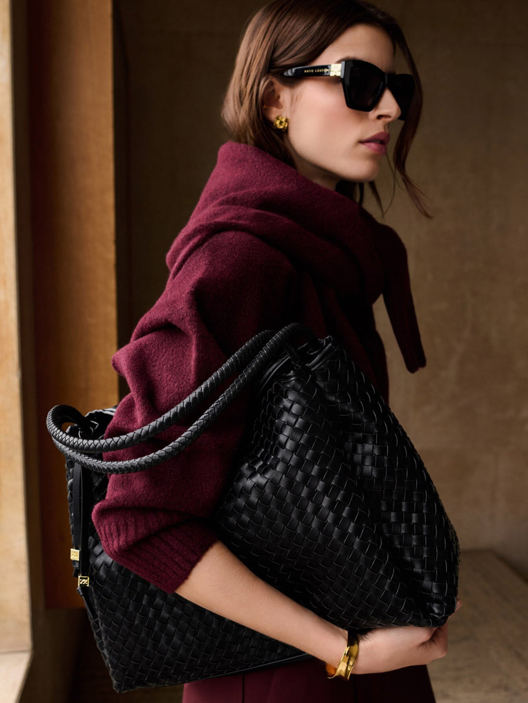 NOVA HAND WOVEN LARGE SHOULDER BLACK