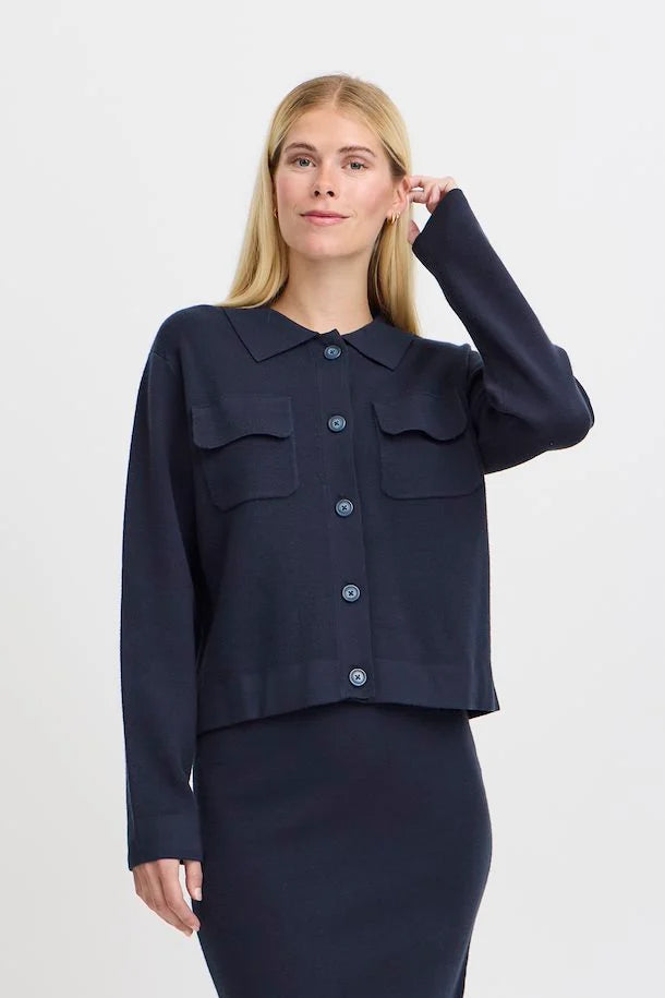 OTARI CARDIGAN NAVY BLAZER