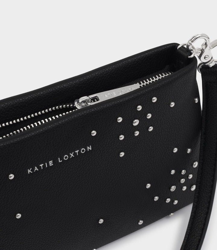 NOVA STUDDED WRISTLET CLUTCH |BLACK