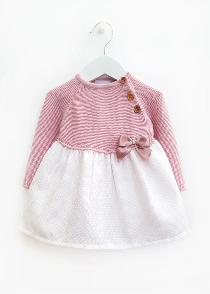 COTTON DRESS KNITTED TOP PINK 3-6 MONTHS