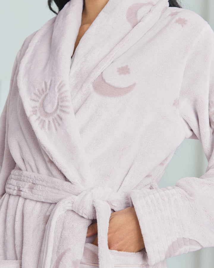 Fleece Burnout Cosmic Constellations Dressing Gown: UK 12