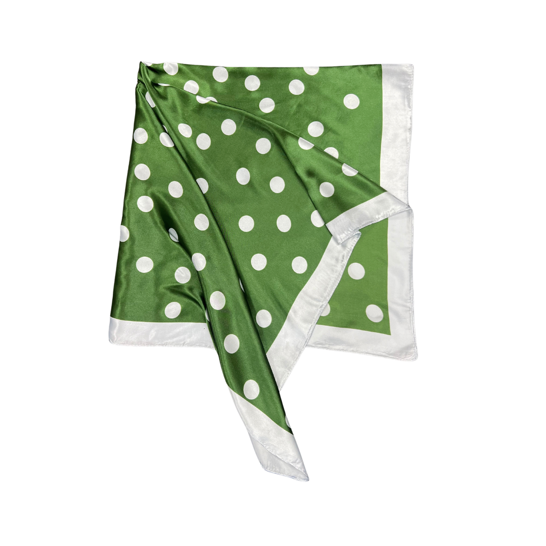 Polka Dot Pattern Silk Touch Square Scarf: Red