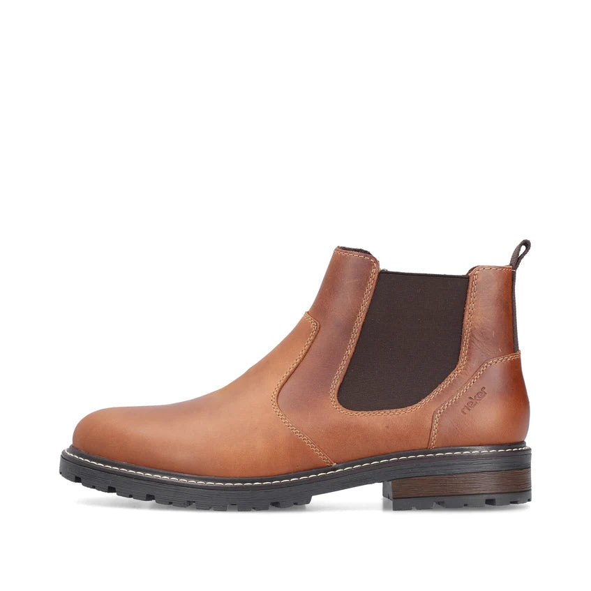 Rieker Men's Brown Leather Chelsea Boots 32052-24