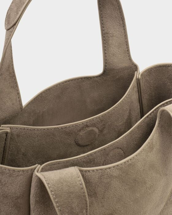 RAYA TOP HANDLE BAG MINK SUDETTE