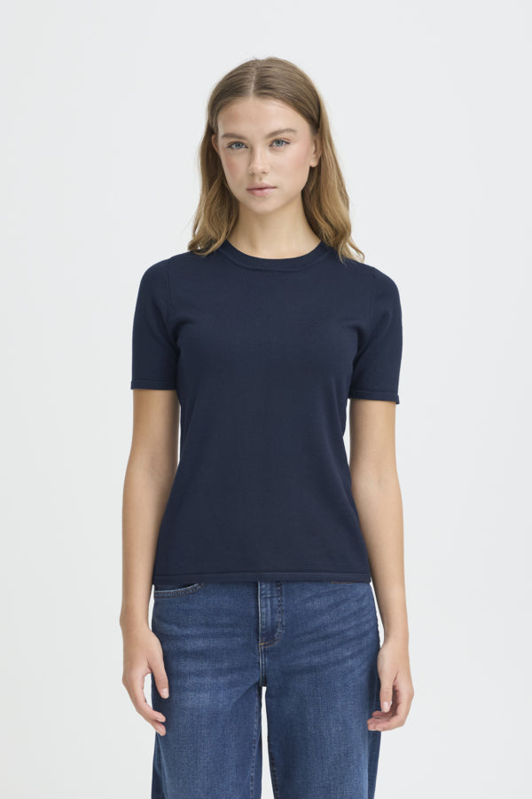 ICHI Luls O-Neck Short-Sleeve Jumper