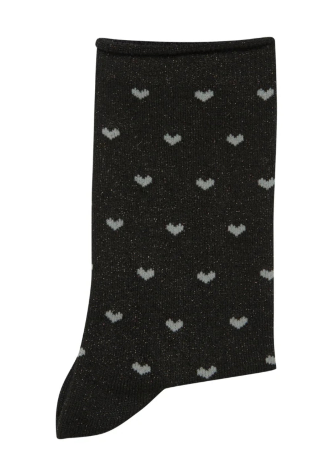 WLI GLITTER SOCKS BLACK HEART MIX