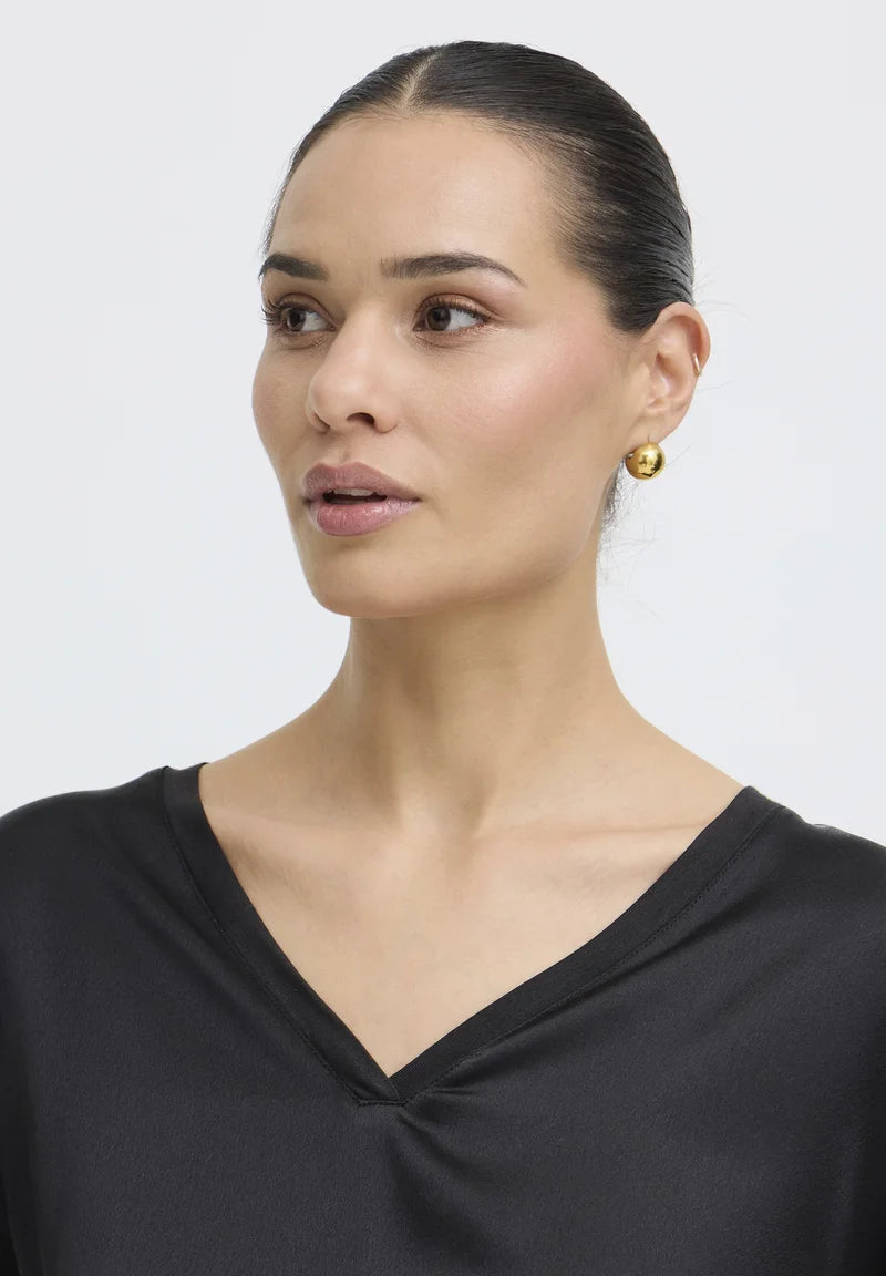 b.young Selita V Placket Neck Top